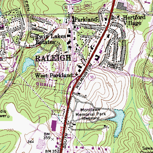 Topographic Map of West Parkland, NC