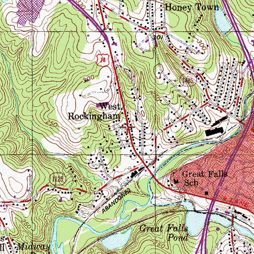 Topographic Map of West Rockingham, NC