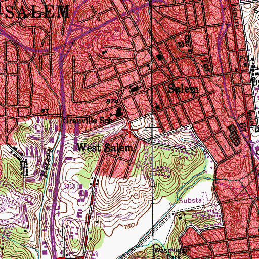 Topographic Map of West Salem, NC