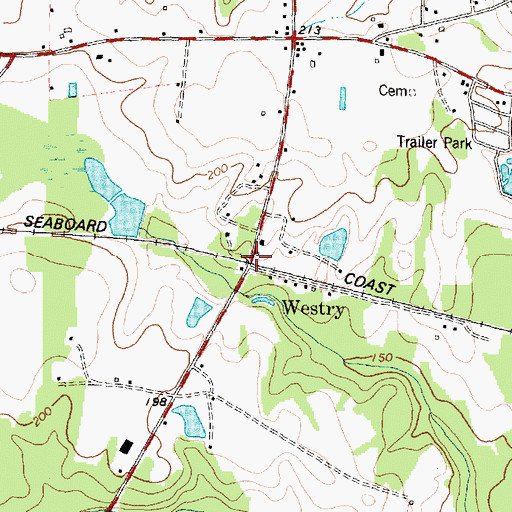 Topographic Map of Westry, NC