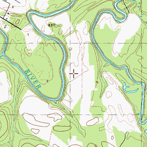 Topographic Map of White Bank Landing, NC