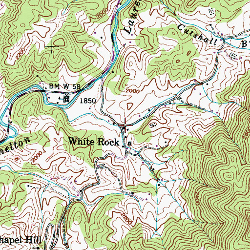 Topographic Map of White Rock, NC