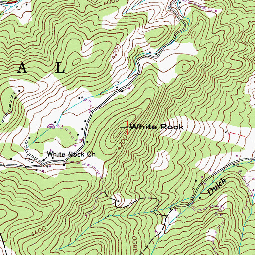 Topographic Map of White Rock, NC