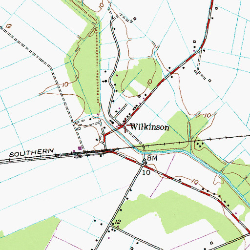 Topographic Map of Wilkinson, NC