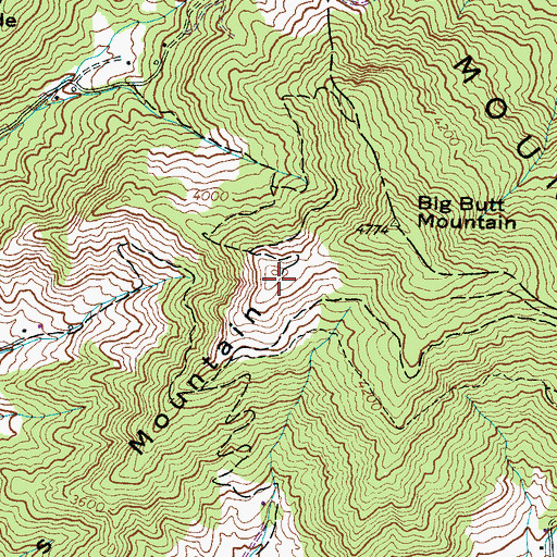 Topographic Map of Williams Mountain, NC