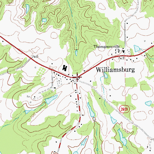 Topographic Map of Williamsburg, NC
