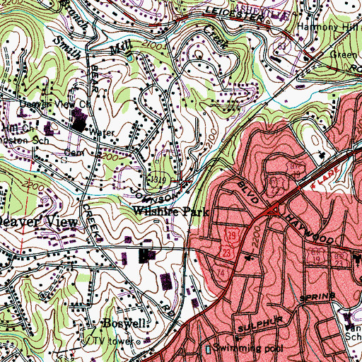 Topographic Map of Wilshire Park, NC