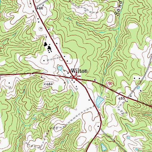 Topographic Map of Wilton, NC