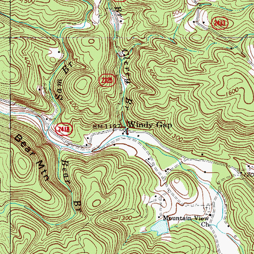 Topographic Map of Windy Gap, NC