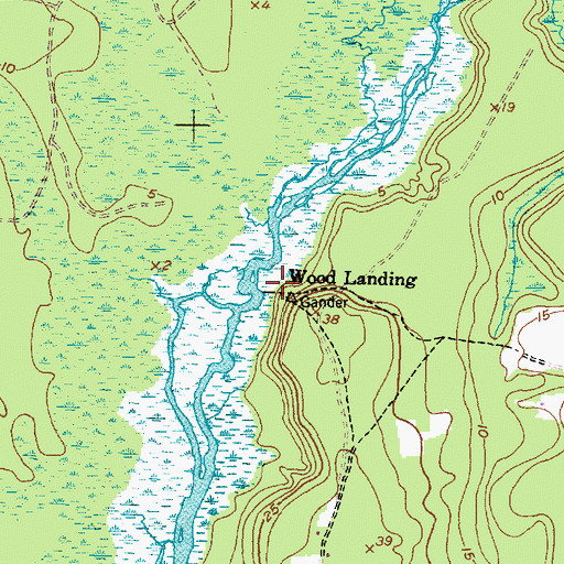 Topographic Map of Wood Landing, NC