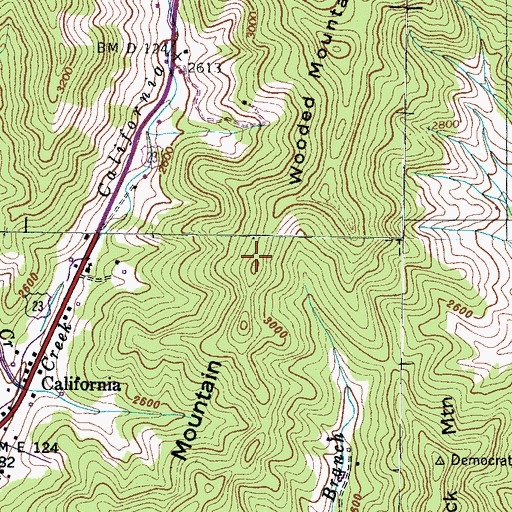 Topographic Map of Wooded Mountain, NC