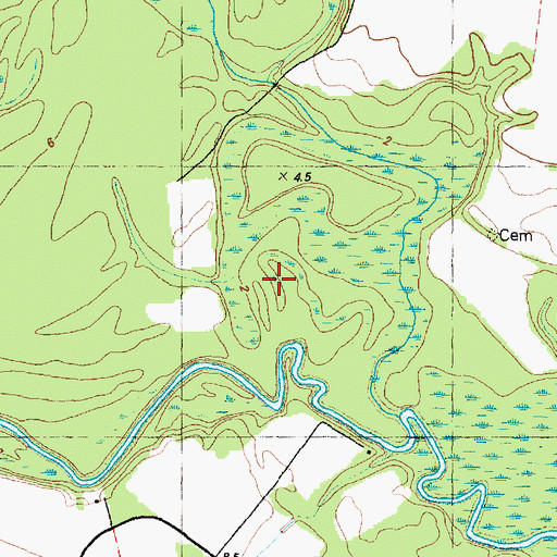 Topographic Map of Wooten Landing, NC