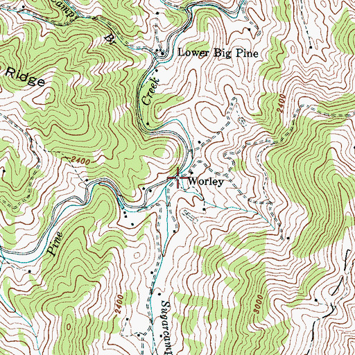 Topographic Map of Worley, NC