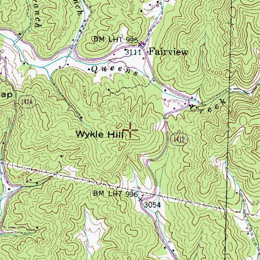 Topographic Map of Wykle Hill, NC