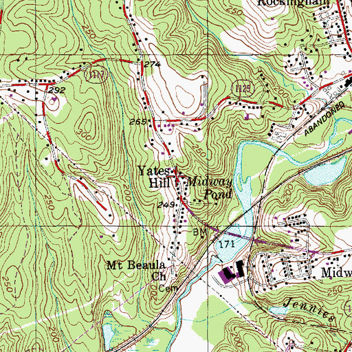 Topographic Map of Yates Hill, NC