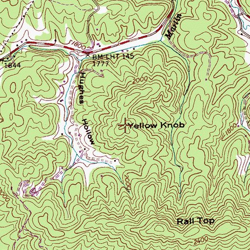 Topographic Map of Yellow Knob, NC