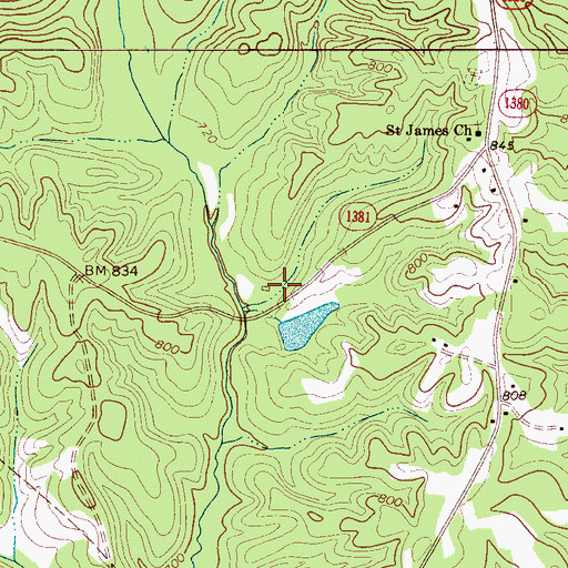 Topographic Map of Catawba Springs, NC