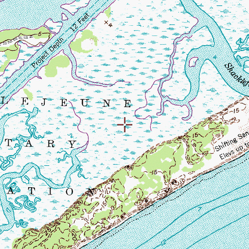 Topographic Map of Browns Island, NC