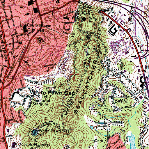Topographic Map of Wind Oaks Town Homes, NC