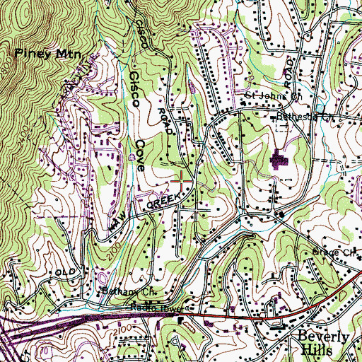 Topographic Map of Hawthorne, NC