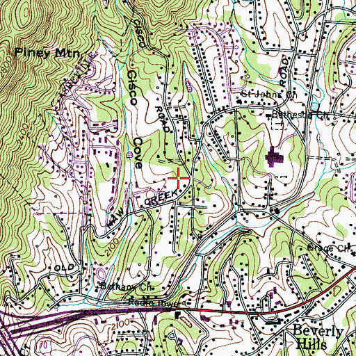 Topographic Map of Hawthorne, NC