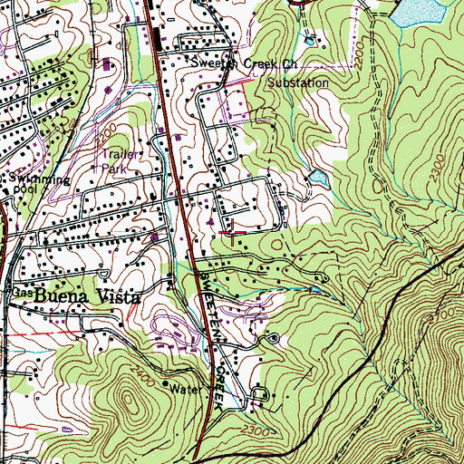 Topographic Map of Stockwood, NC