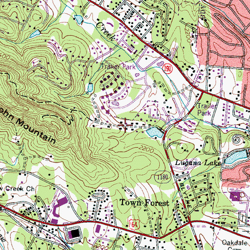 Topographic Map of Timberland, NC