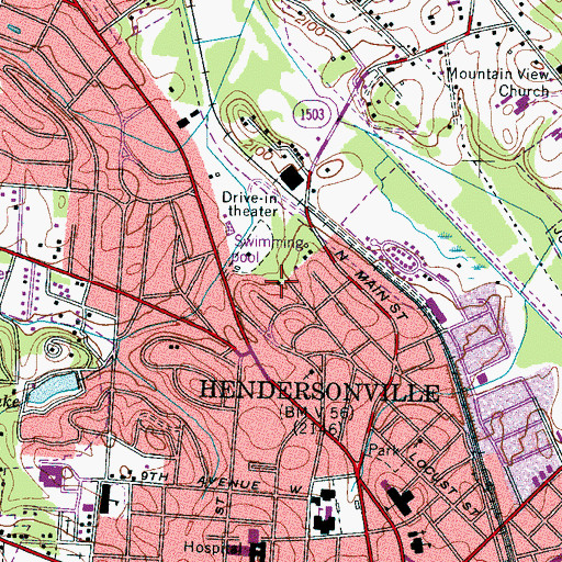 Topographic Map of Patton Park, NC