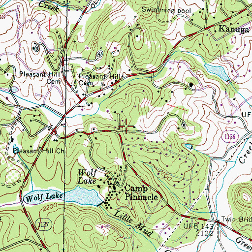 Topographic Map of Woodhaven, NC