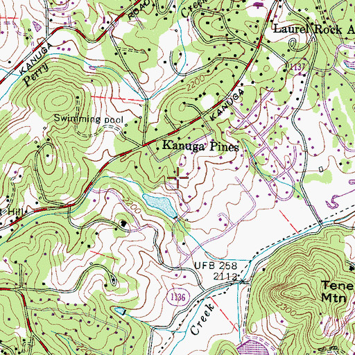 Topographic Map of Beaumont, NC