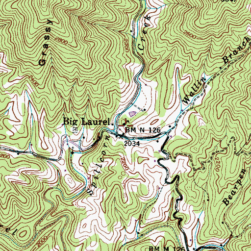 Topographic Map of Laurel Elementary School, NC