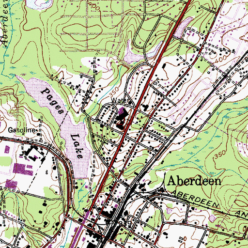 Topographic Map of Aberdeen Middle School, NC