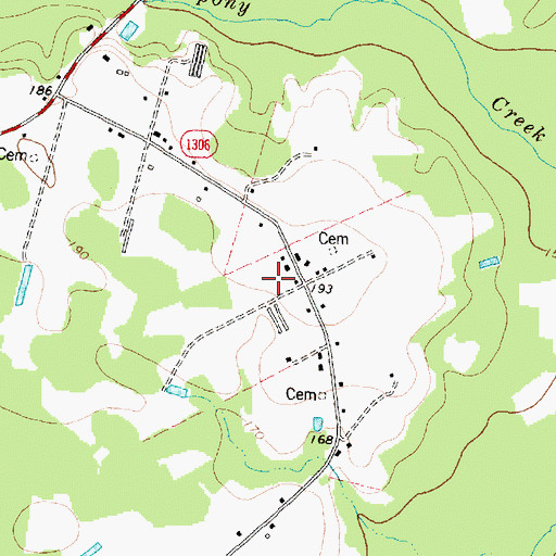 Topographic Map of Coopertown, NC