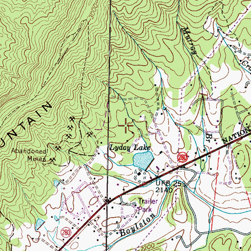 Topographic Map of Boylston, NC