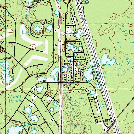 Topographic Map of Meadow Lake, NC