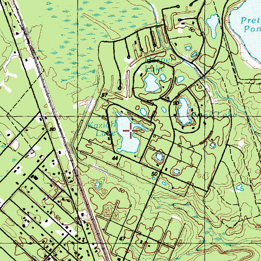 Topographic Map of Kaziah Lake, NC
