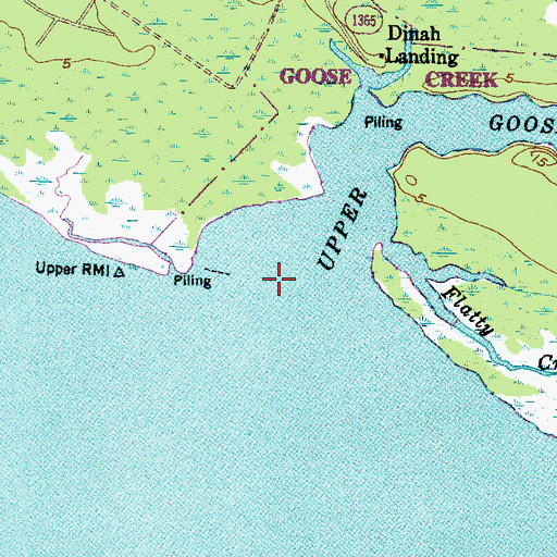 Topographic Map of Upper Goose Creek, NC