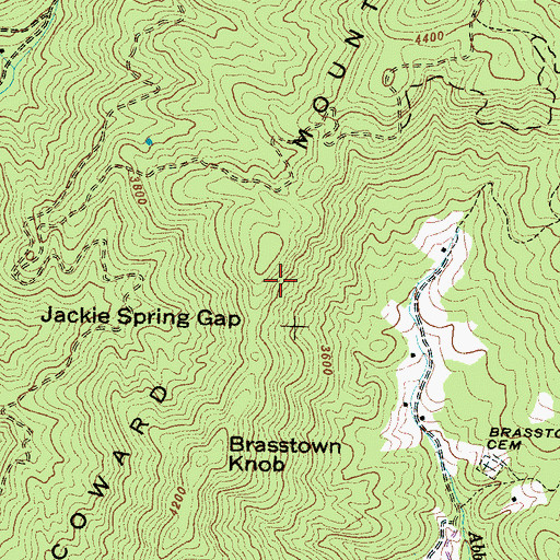 Topographic Map of Coward Mountain, NC
