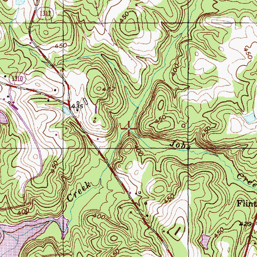 Topographic Map of Jobes Creek, NC