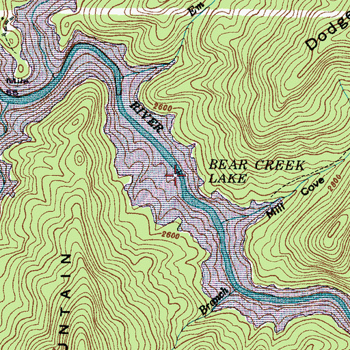 Topographic Map of Bear Creek Lake, NC