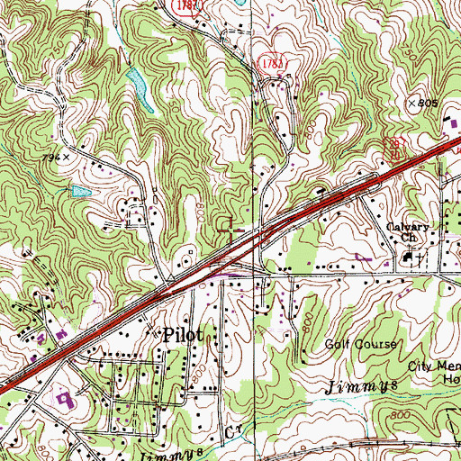 Topographic Map of Ashmore Business College, NC