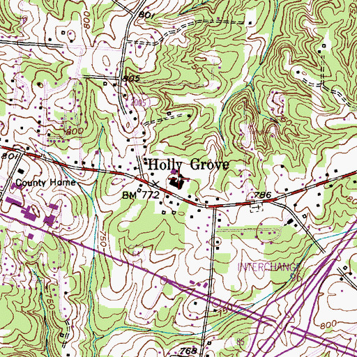 Topographic Map of Davis-Townsend Elementary School, NC