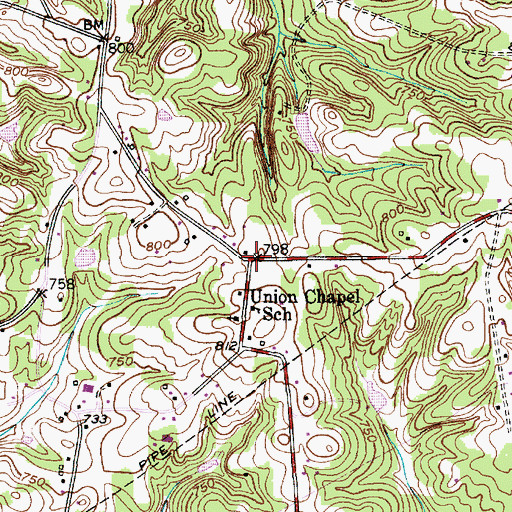 Topographic Map of Jubilee, NC