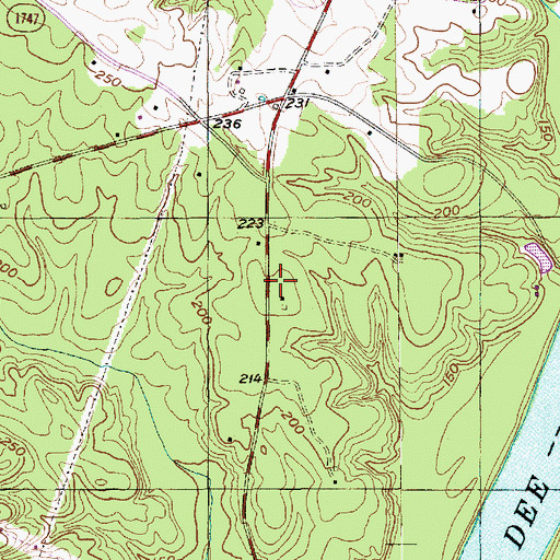 Topographic Map of Blewett Falls Dam, NC