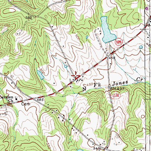 Topographic Map of Travis, NC