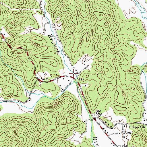 Topographic Map of Wilbar, NC