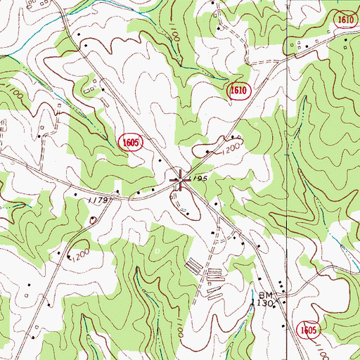 Topographic Map of Paynes Store, NC