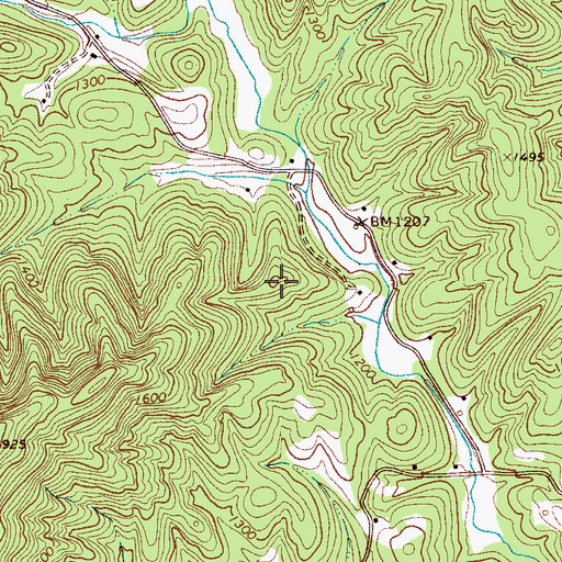 Topographic Map of Little Brush Mountain, NC