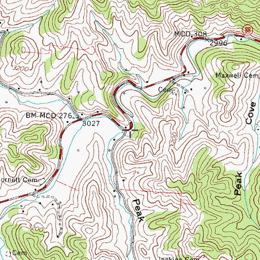 Topographic Map of Maxwell, NC