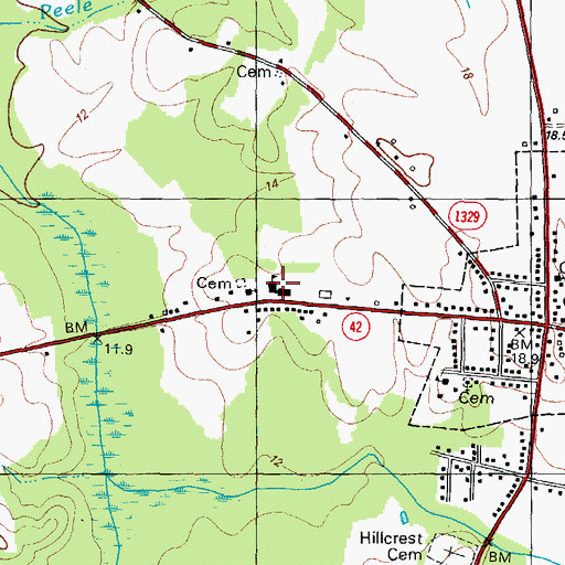 Topographic Map of West Colerain School, NC